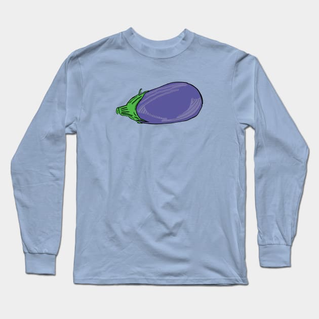 2021 04 vegetables digital painting l'aubergine Long Sleeve T-Shirt by Katherine Montalto